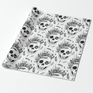 Papier Cadeau Skulls et Mushrooms Halloween cute spooky