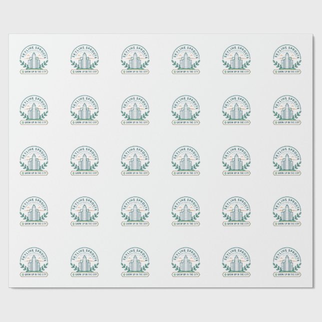 Papier Cadeau Skyline Sprouts Urban Farming Sticker | City Garde (Plat)