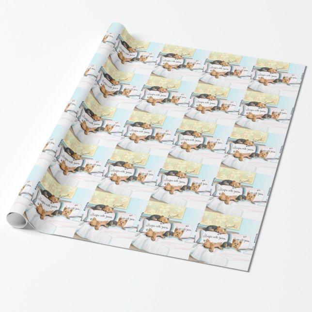 Papier Cadeau Sleeps with Yorkies (Déroulé)