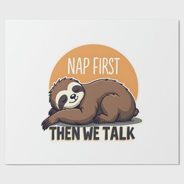 Papier Cadeau Sleepy Sloth Quote Vintage Cute Lazy Animal Shirt  (Plat)