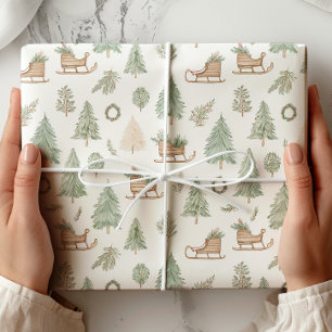 Papier Cadeau Sleigh & Pine Russe