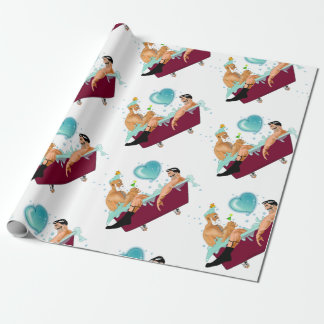 Papier Cadeau SlipperyJoe's deux gays hommes aiment la baignoire