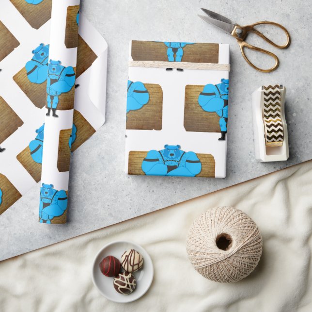 Papier Cadeau SlipperyJoe's gay muscle ours dessin animé thong l (Artisanat)