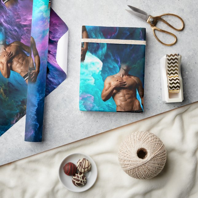 Papier Cadeau SlipperyJoe's Homme sous-vêtements bulge violet bl (Artisanat)