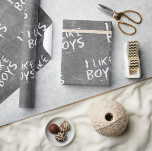 Papier Cadeau SlipperyJoe's I Like Boys sale Chalkboard écriture