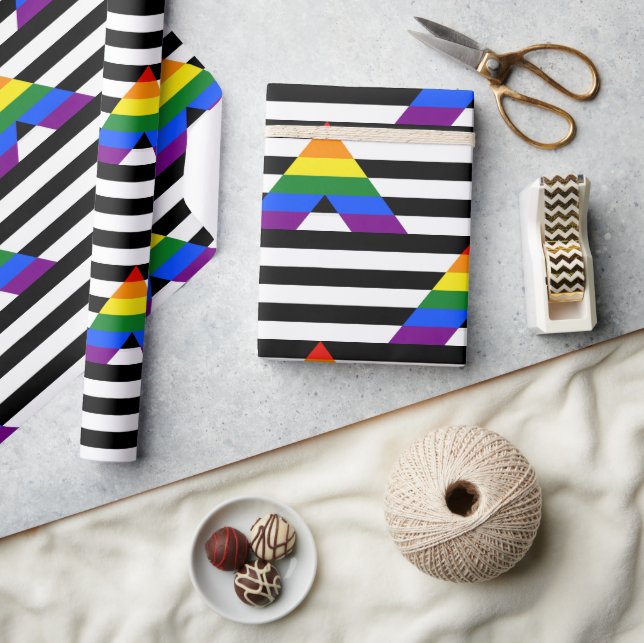 Papier Cadeau SlipperyJoe's Straight Ally Drapeau gay cadeaux LG (Artisanat)