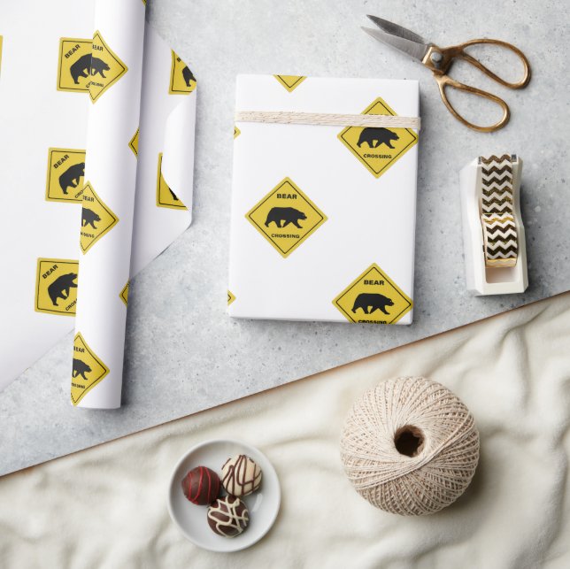 Papier Cadeau SlipperySignal de passage de l'ours de Joe silhoue (Artisanat)