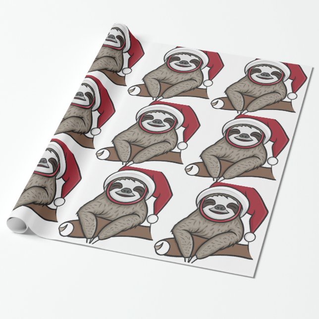 Papier Cadeau Sloth Christmas (Déroulé)
