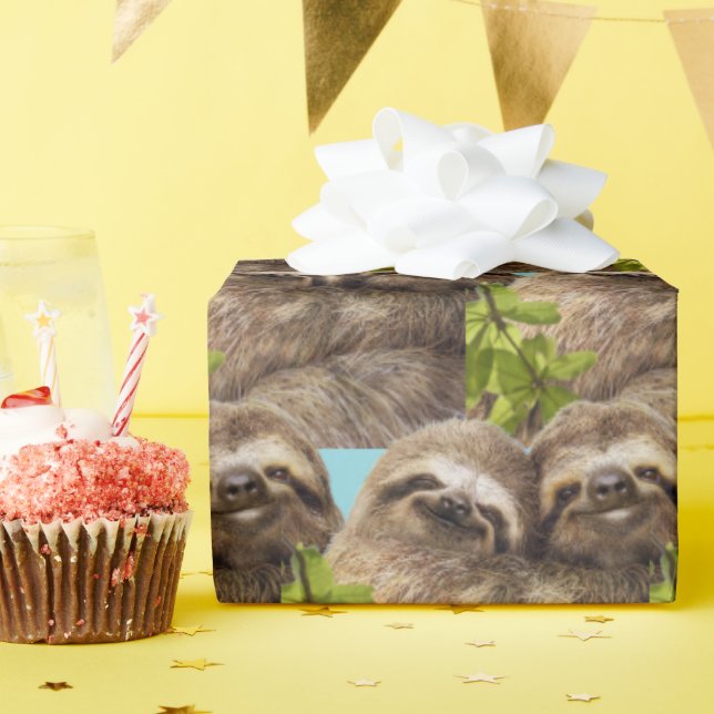 Papier Cadeau Sloth Couple (Fête d'anniversaire)