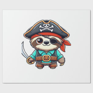 Papier Cadeau Sloth Halloween Pirate Enfants Femmes Hommes Sloth