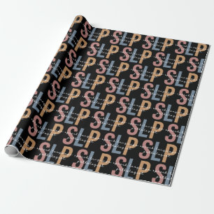 Papier Cadeau SLP Voix Pathologiste Motif rétro