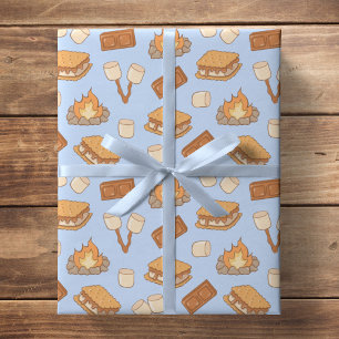 Papier Cadeau S'mores Camping Vintage Marshmallow Feu de camp