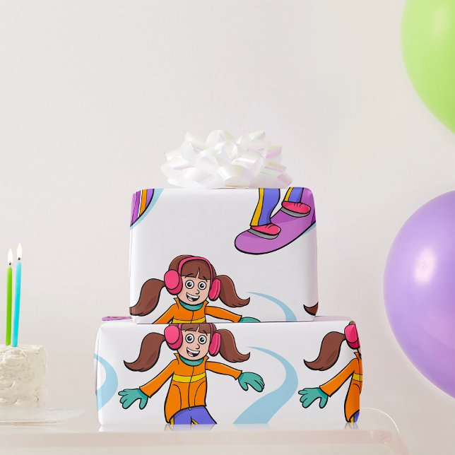 Papier Cadeau Snowboard Girl Snow Fun Wraping Papier (Créateur téléchargé)