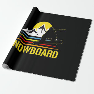 Papier Cadeau Snowboard Retro Vintage