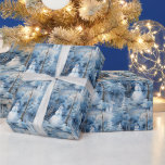 Papier Cadeau Snowden Christmas arbres snowman carrelé<br><div class="desc">Arbres de Noël neigeux carrelage de bonhomme Papier à envelopper</div>