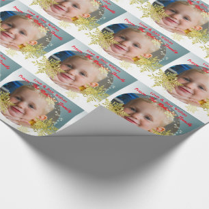 Papier Cadeau Snowflakes Gold Photo personnalisée