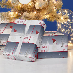 Papier Cadeau Snowman Avec Star De Noël