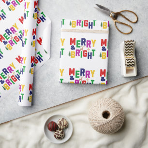 Papier Cadeau Snowman de rennes d'arbre de pin doux et joyeux