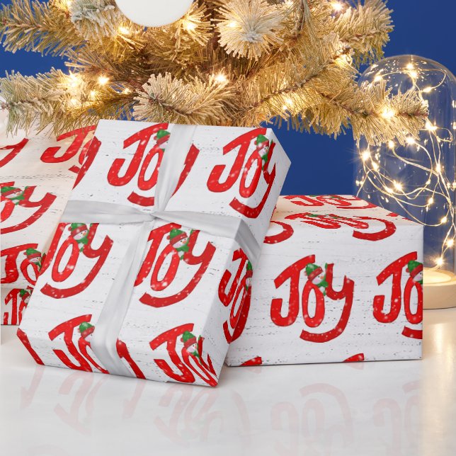 Papier Cadeau Snowman et la joie sur le bois (Vacances)