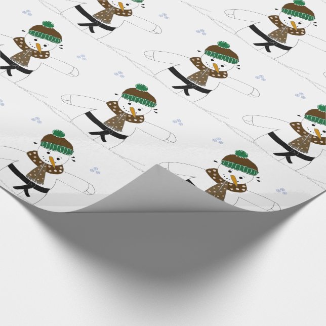 Papier Cadeau Snowman faisant des arts martiaux (Coin)