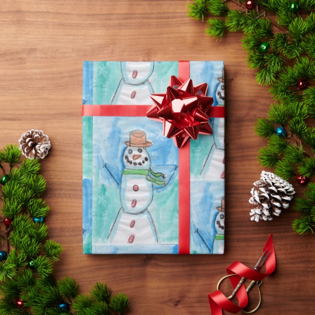Papier Cadeau Snowman Happiness - Kids Art for CHOC (Cadeau de vacances)