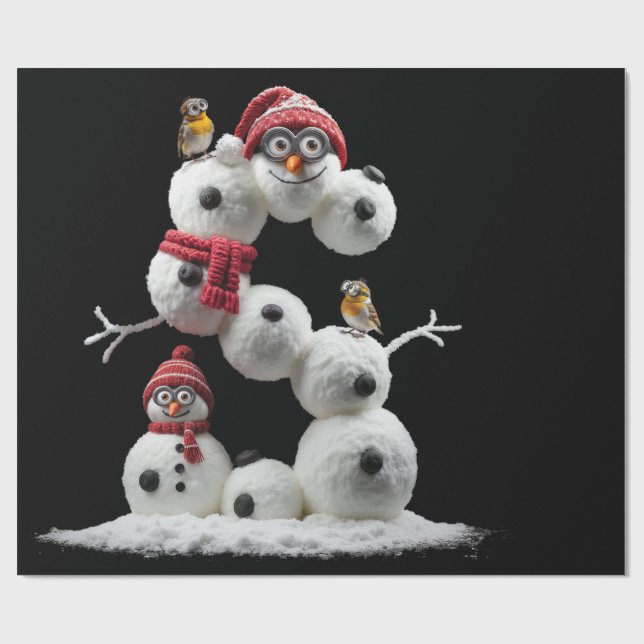 Papier Cadeau Snowman-minion en forme de S (Plat)