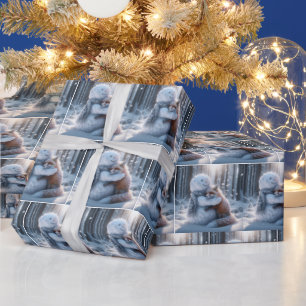 Papier Cadeau Snowman s'attaque à un renard