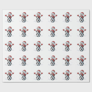 Papier Cadeau Snowman Soccer Noël Père Noël Baseball Sport