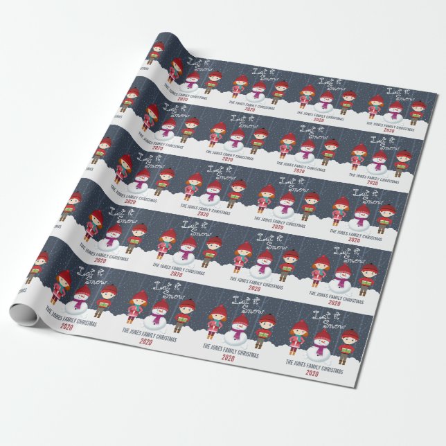 Papier Cadeau Snowman Winter Wonderland (Déroulé)