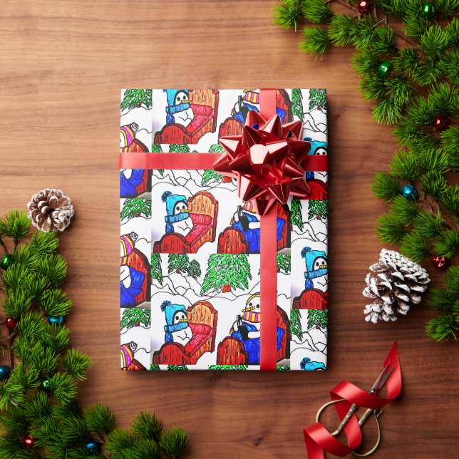 PAPIER CADEAU SNOWMANS L'HISTOIRE DU LIEU (Cadeau de vacances)