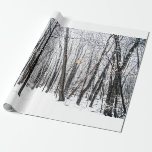 Papier Cadeau Snowy Scene dans Woodland Michigan