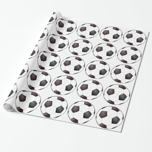 Papier Cadeau Soccer Balls (Déroulé)