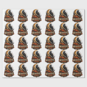 Papier Cadeau Société corbeau de minuit Halloween gothique 