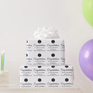 Papier Cadeau Société immobilière logo personnalisé noir blanc
