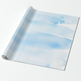 Papier Cadeau Soft Blue Watercolor Brush Strokes