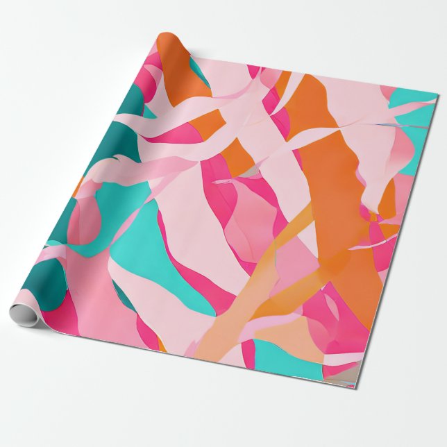 Papier Cadeau Soft Dreams : Abstraits Motifs Pastel (Déroulé)