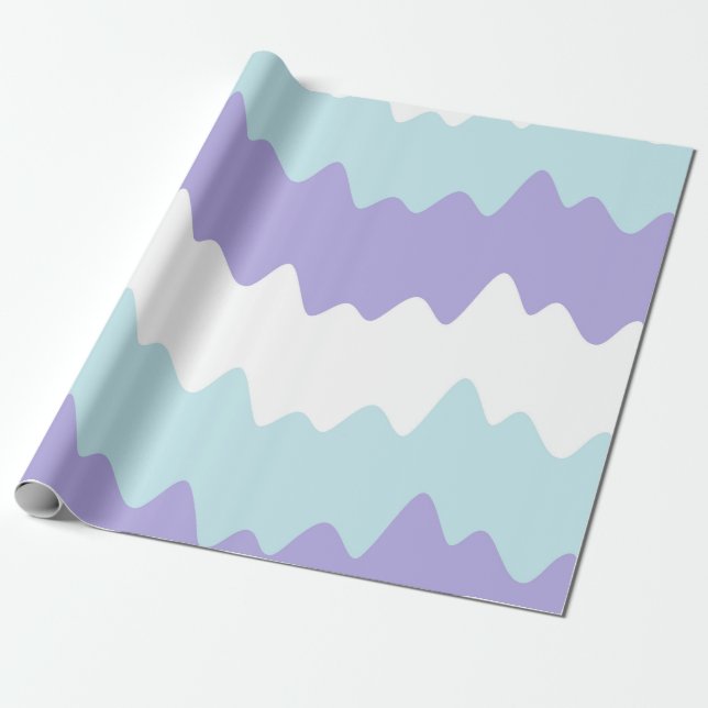 Papier Cadeau Soft Pastel Wavy Stripes (Déroulé)