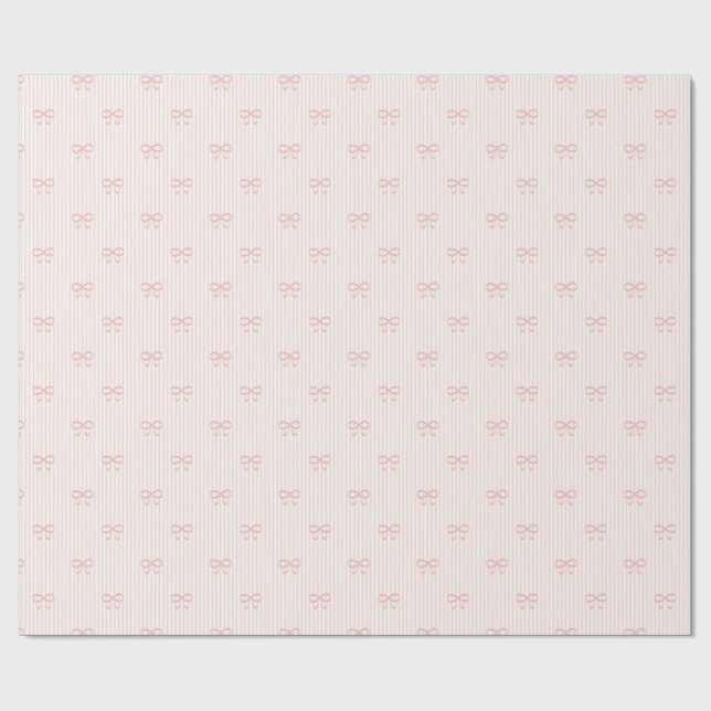 Papier Cadeau Soft Pink Balletcore Ribbon Bows (Plat)
