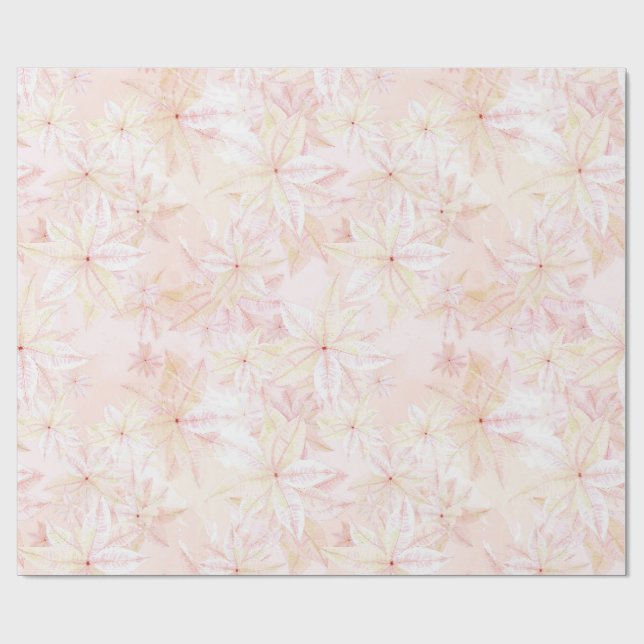 Papier Cadeau Soft Pink Poinsettias - Christmas Wrapping Paper (Plat)