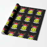 Papier Cadeau Softball Santa Hat Reindeer lumières de Noël drôle<br><div class="desc">C'est un gant de Christmas. Votre famille,  les amis ou les children aimeront que vous fassiez ce que vous voulez. Wishing you and your familiy and friends a Merry Christmas.</div>