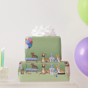 Papier Cadeau Soirée à thème de chien Joyeux anniversaire