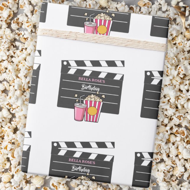 Papier Cadeau Soirée Cinéma Anniversaire Filles (Créateur téléchargé)