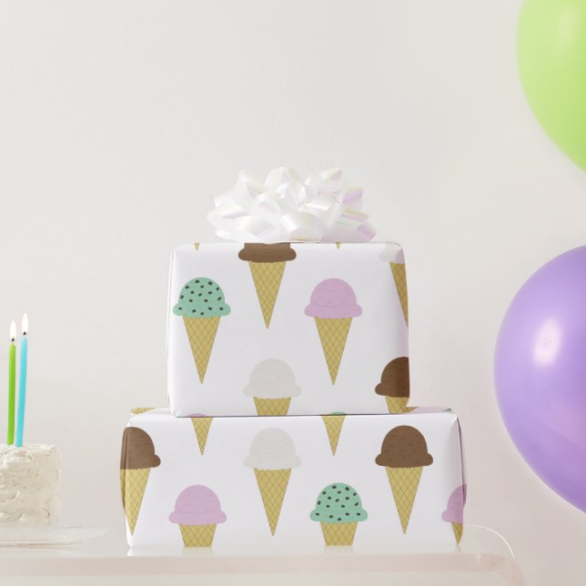 Papier Cadeau Soirée Cones de crème glacée douce (Cadeaux de fête)
