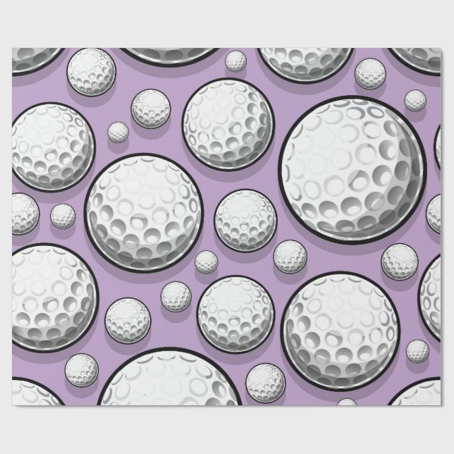 Papier Cadeau Soirée de Golf Violette (Plat)