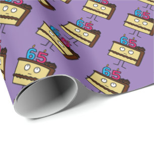 Papier Cadeau soixante-cinquième Gâteau d'anniversaire avec des