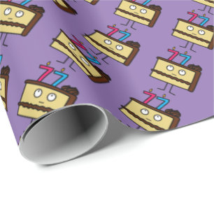 Papier Cadeau soixante-dix-septième Gâteau d'anniversaire avec