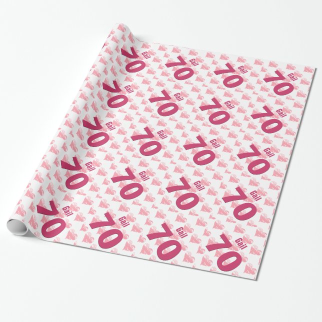 Papier Cadeau soixante-dixième Nom fait sur commande V30 de (Déroulé)