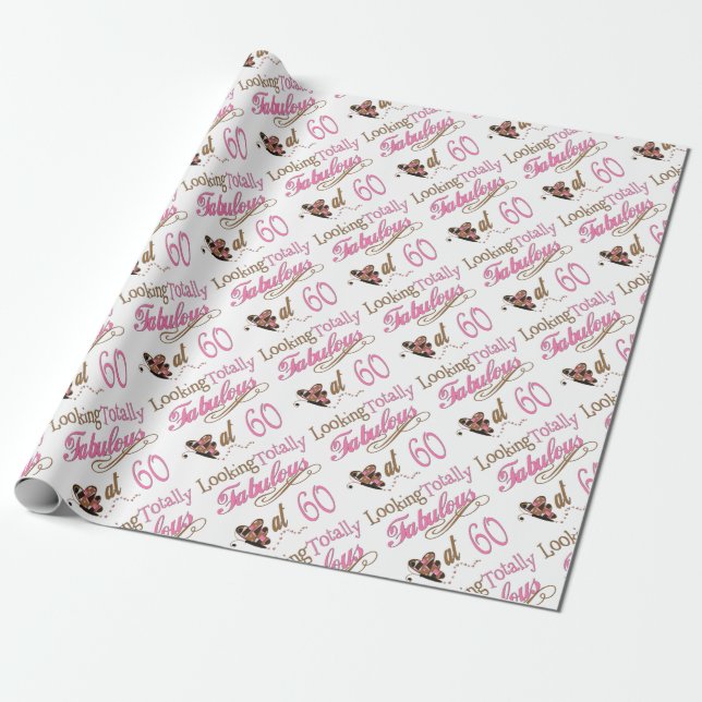 Papier Cadeau Soixantième anniversaire fabuleux (Déroulé)
