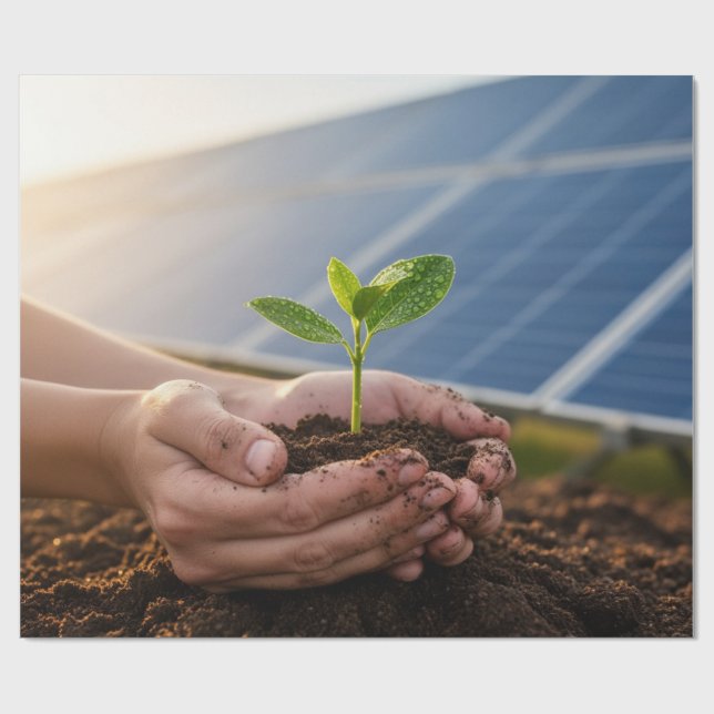 Papier Cadeau Solar Power Green Earth Gift Wrap (Plat)