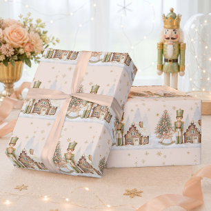 Papier Cadeau Soldat Casse-Noisette Gâteau de Noël Anniversaire
